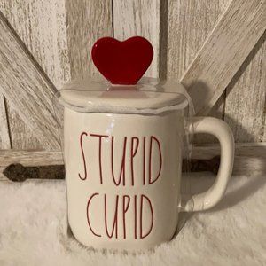Rae Dunn  Stupid Cupid Mug with Topper